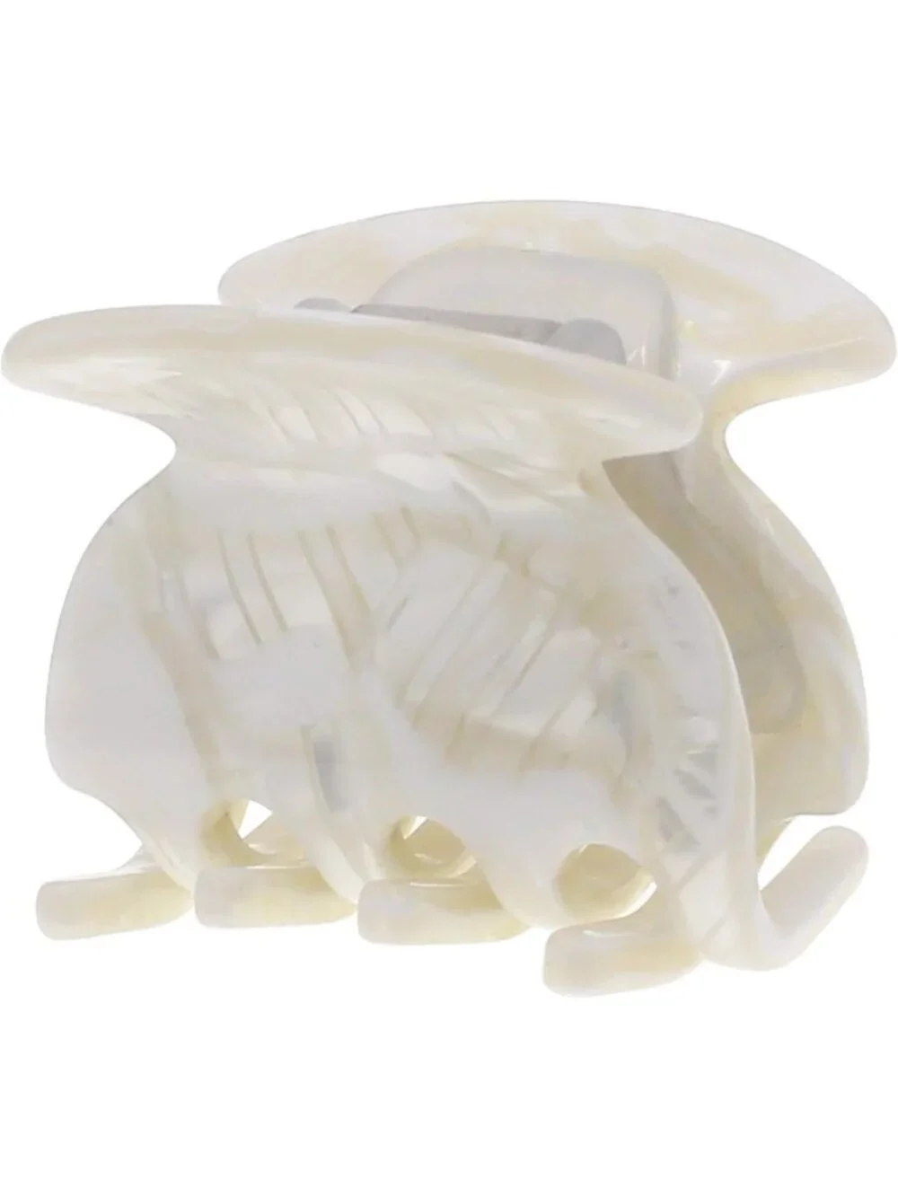 Handmade White French Hair Clip - Small Durable Jaw Claw for Women & Girls